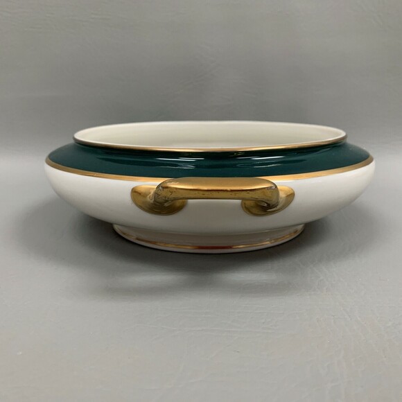 Royal Jackson Tureen Green Gold Band White Handles without Lid - Picture 9 of 10